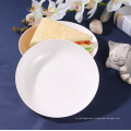 Haonai European style porcelain soup plate ceramic rice plate round salad plate for everyday dinning